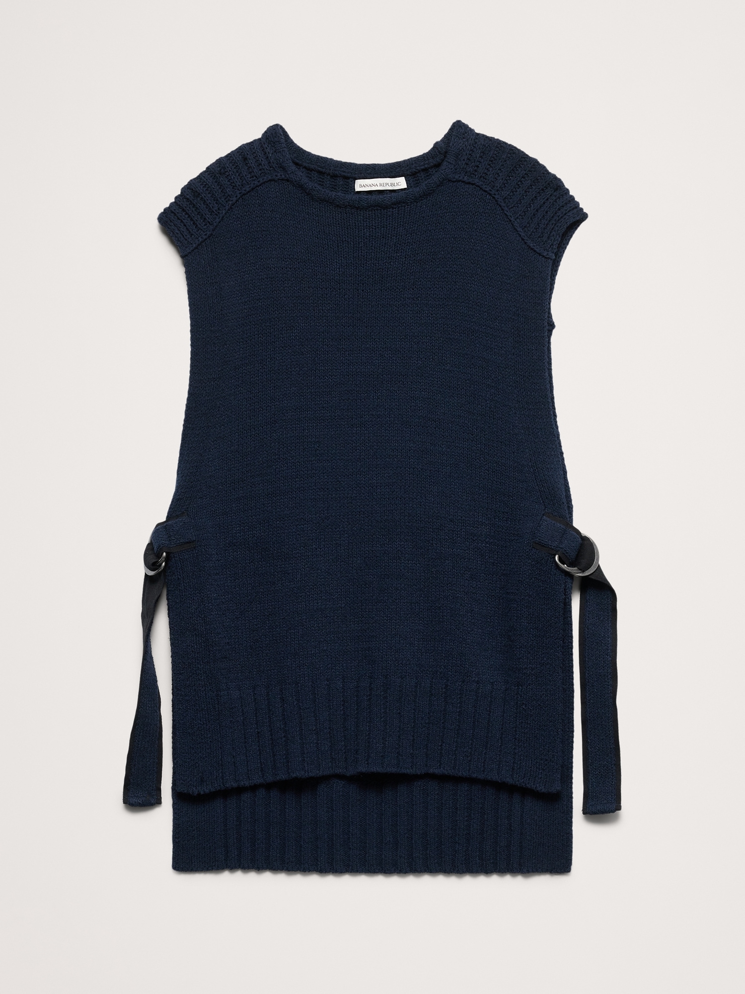 Image number 2 showing, Chunky Cotton-Blend Sweater Vest with Open Sides