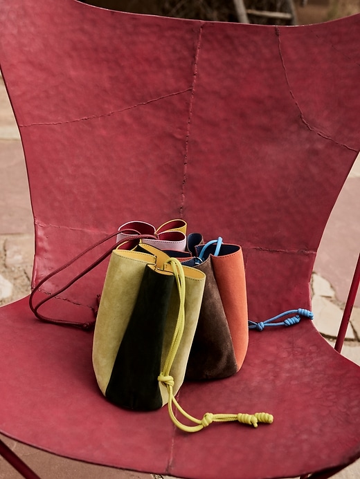 Color-block Suede Tulip Bag | Banana Republic