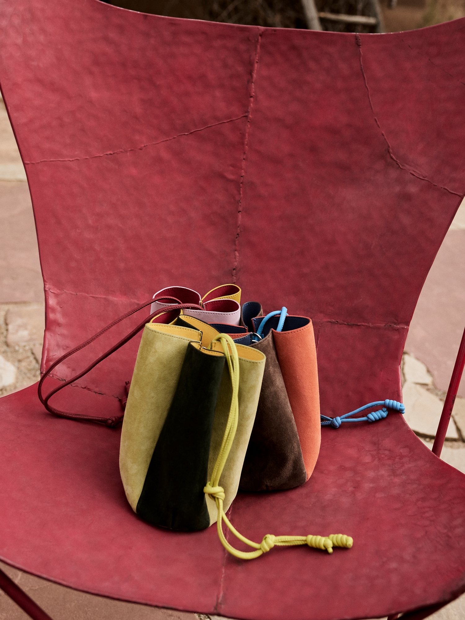 Color-block Suede Tulip Bag | Banana Republic