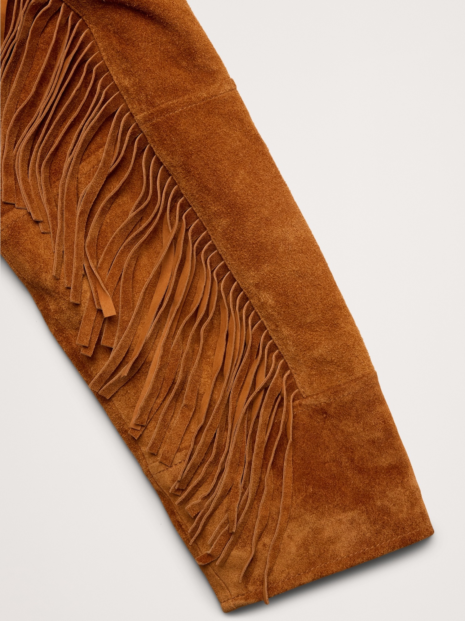 Мужская куртка Banana Republic Suede Fringe, цвет: Коньячный коричневый — фото 6