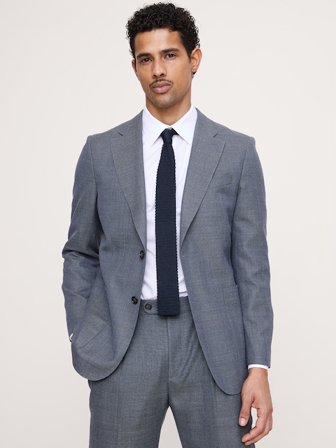 Tailored Slim-Fit Italian Wool Ventile Suit Jacket