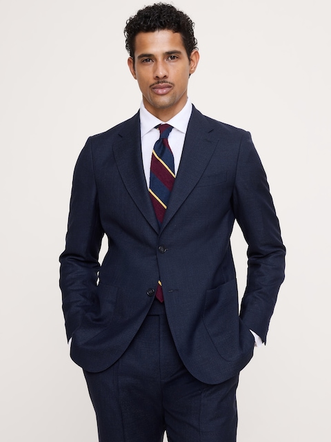 Tailored Slim-Fit Italian Wool Ventile Suit Jacket
