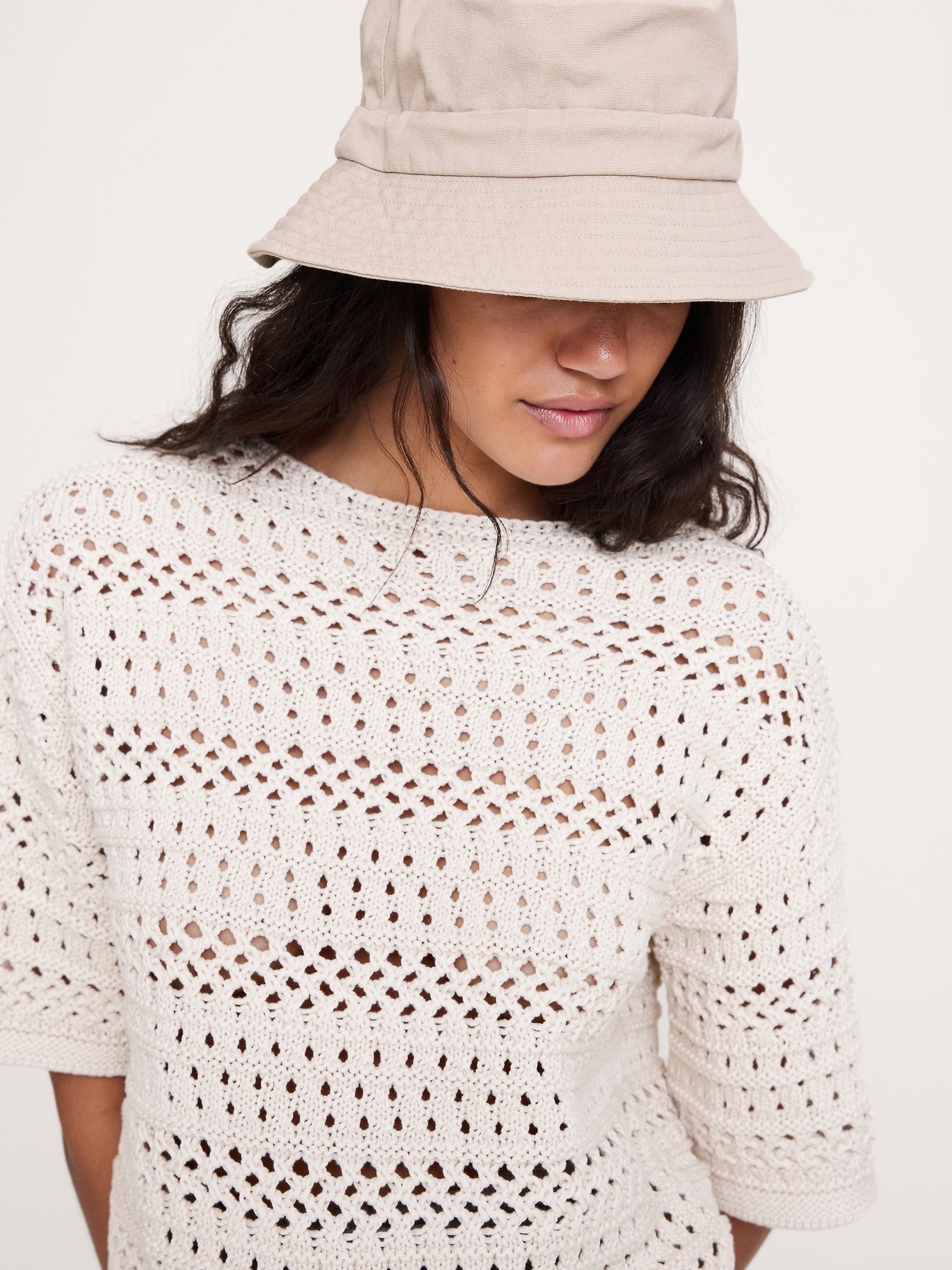 Image number 3 showing, Cotton Crochet Sweater Tee