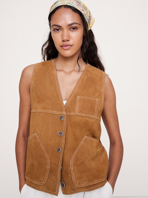 Heritage Suede Vest | Banana Republic