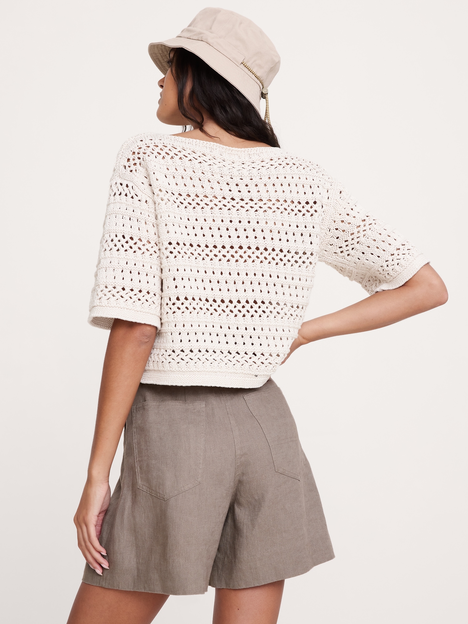 Image number 2 showing, Cotton Crochet Sweater Tee