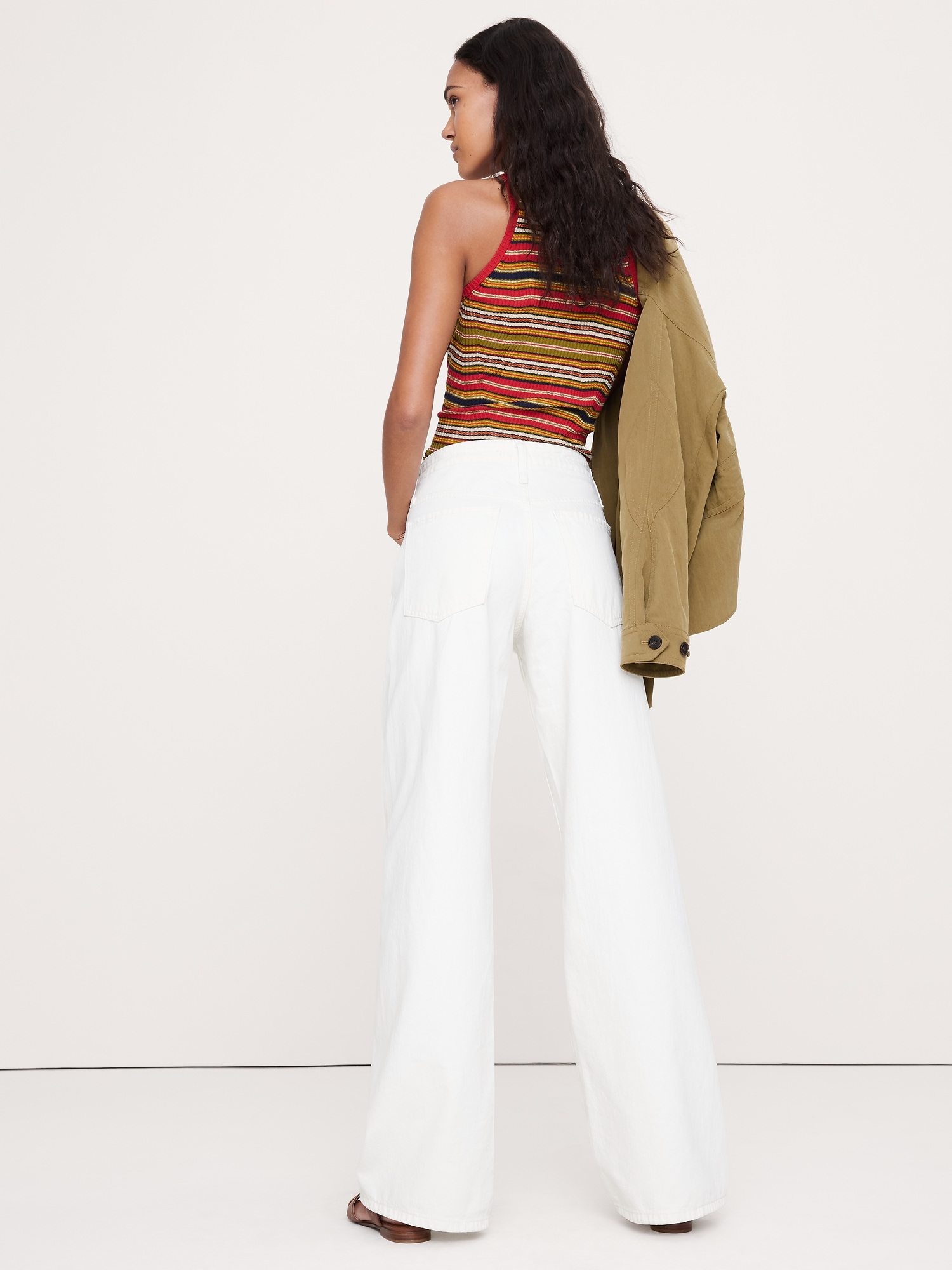 Image number 2 showing, Mid-Rise Wide-Leg Drawstring Jean