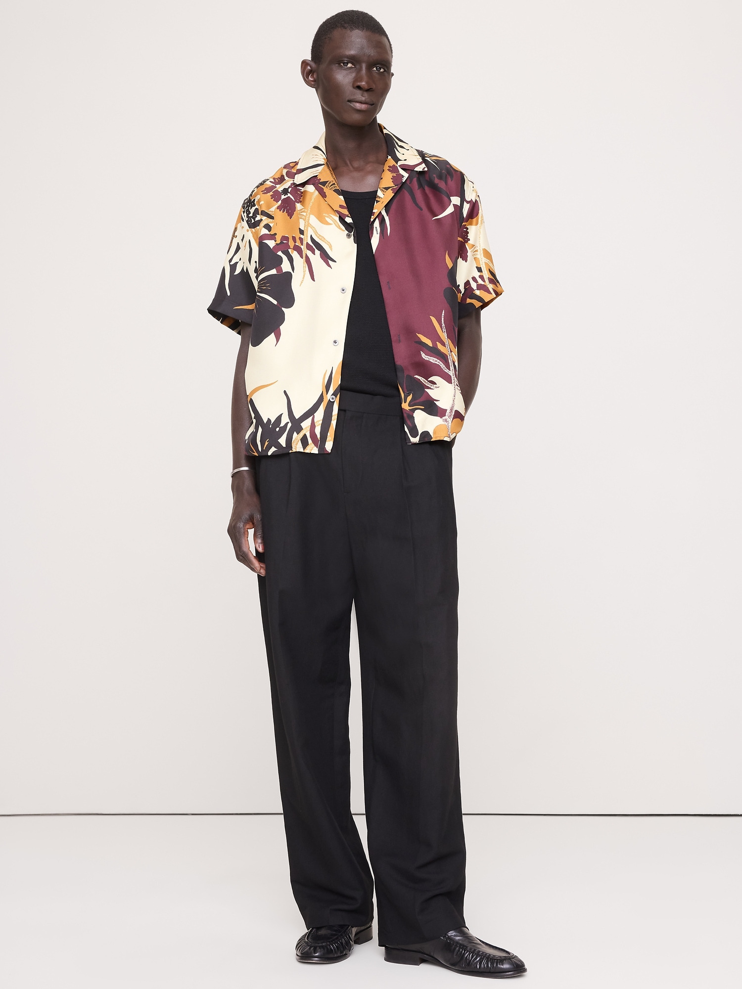 Image number 1 showing, Standard-Fit Silk Resort Shirt