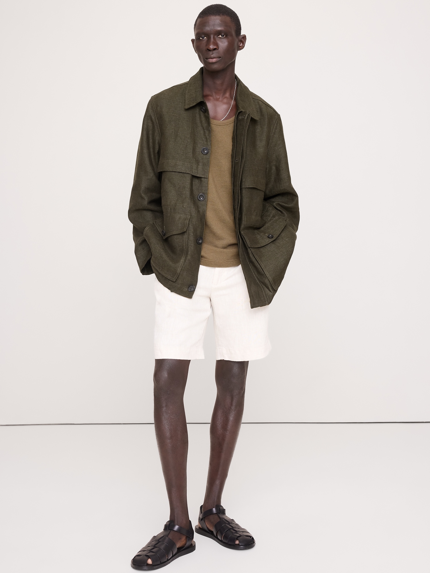 Image number 1 showing, Linen Canvas Utility Jacket