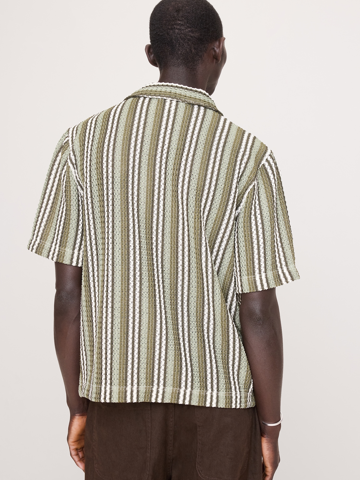 Image number 2 showing, Crochet Stripe Resort Shirt