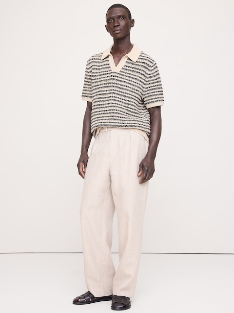 Textured Stripe Sweater Polo