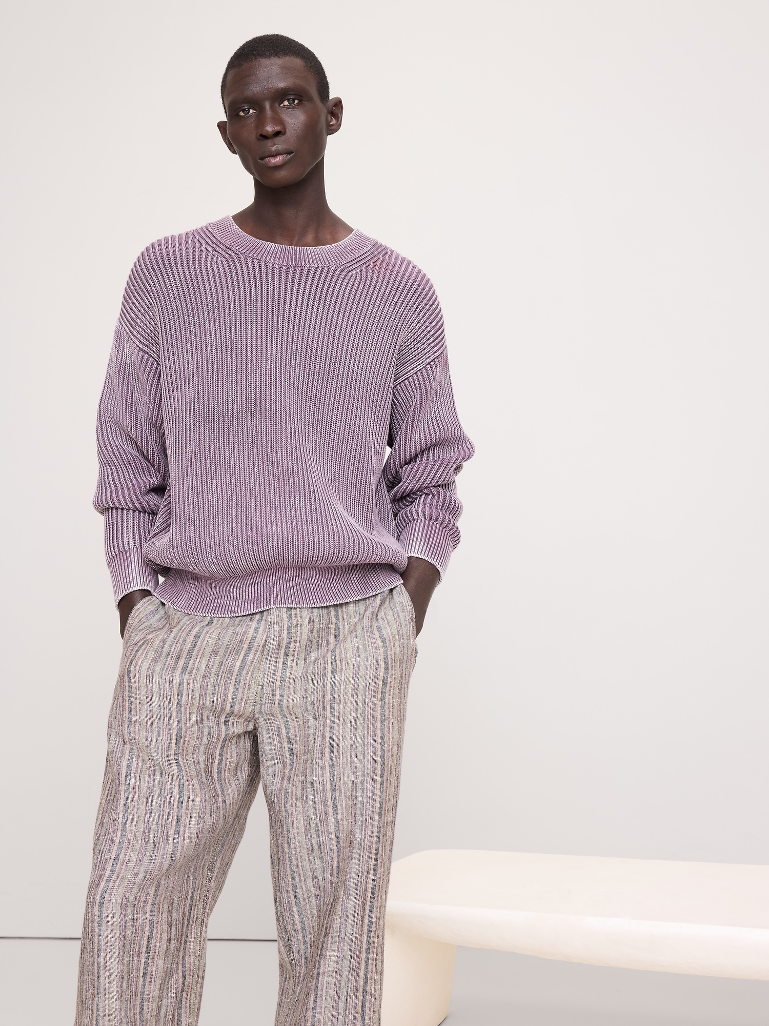 Image number 1 showing, Ribbed Cotton Crew-Neck Sweater