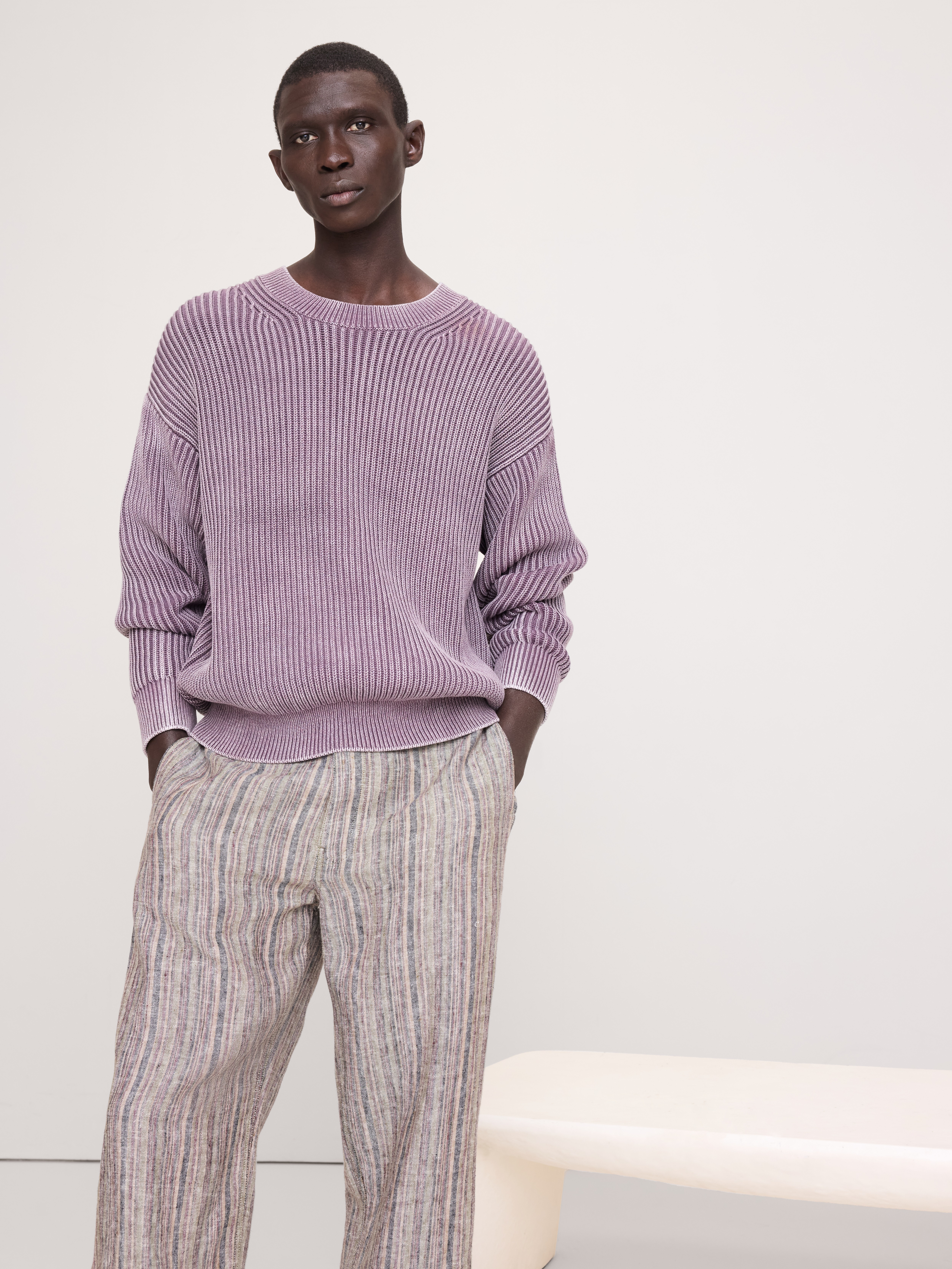 Ribbed Cotton Crew-Neck Sweater