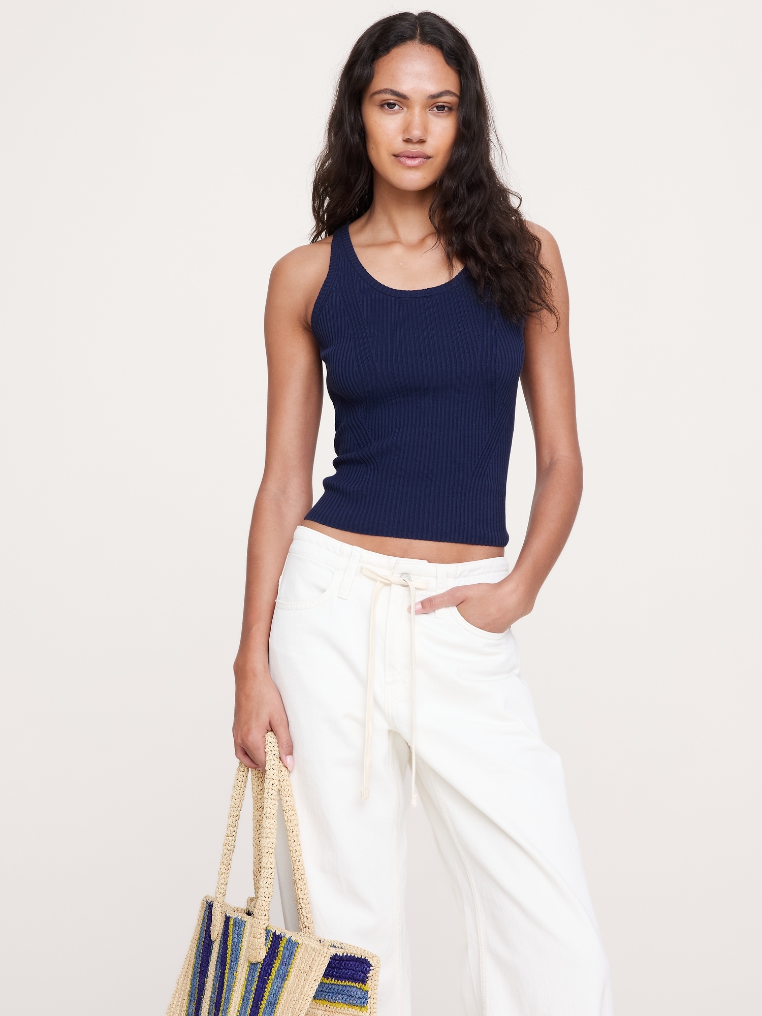 Image number 1 showing, Ribbed Cotton Tank
