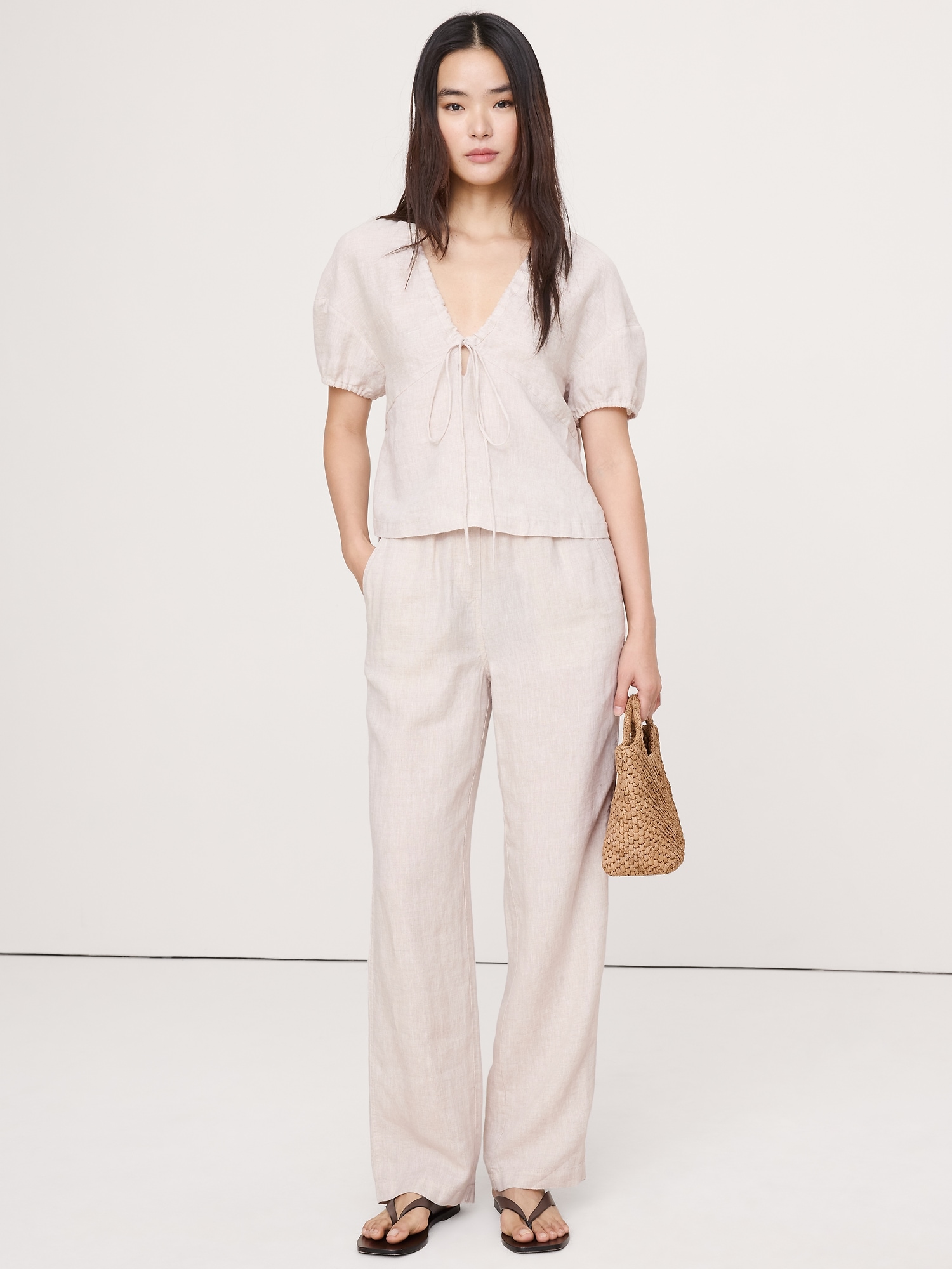 Image number 6 showing, The Getaway Straight-Leg Pull-On Pant in Linen