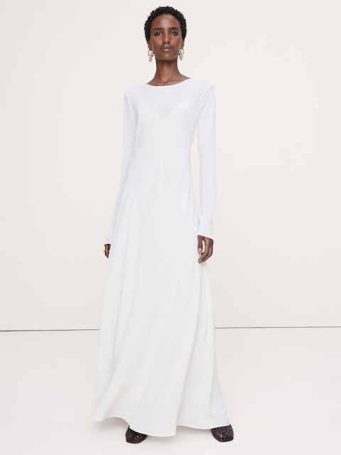 Bias-Cut Chiffon Maxi Dress