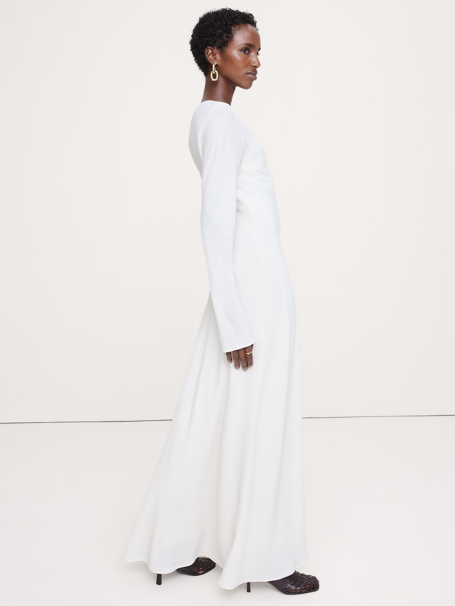 Image number 8 showing, Bias-Cut Chiffon Maxi Dress