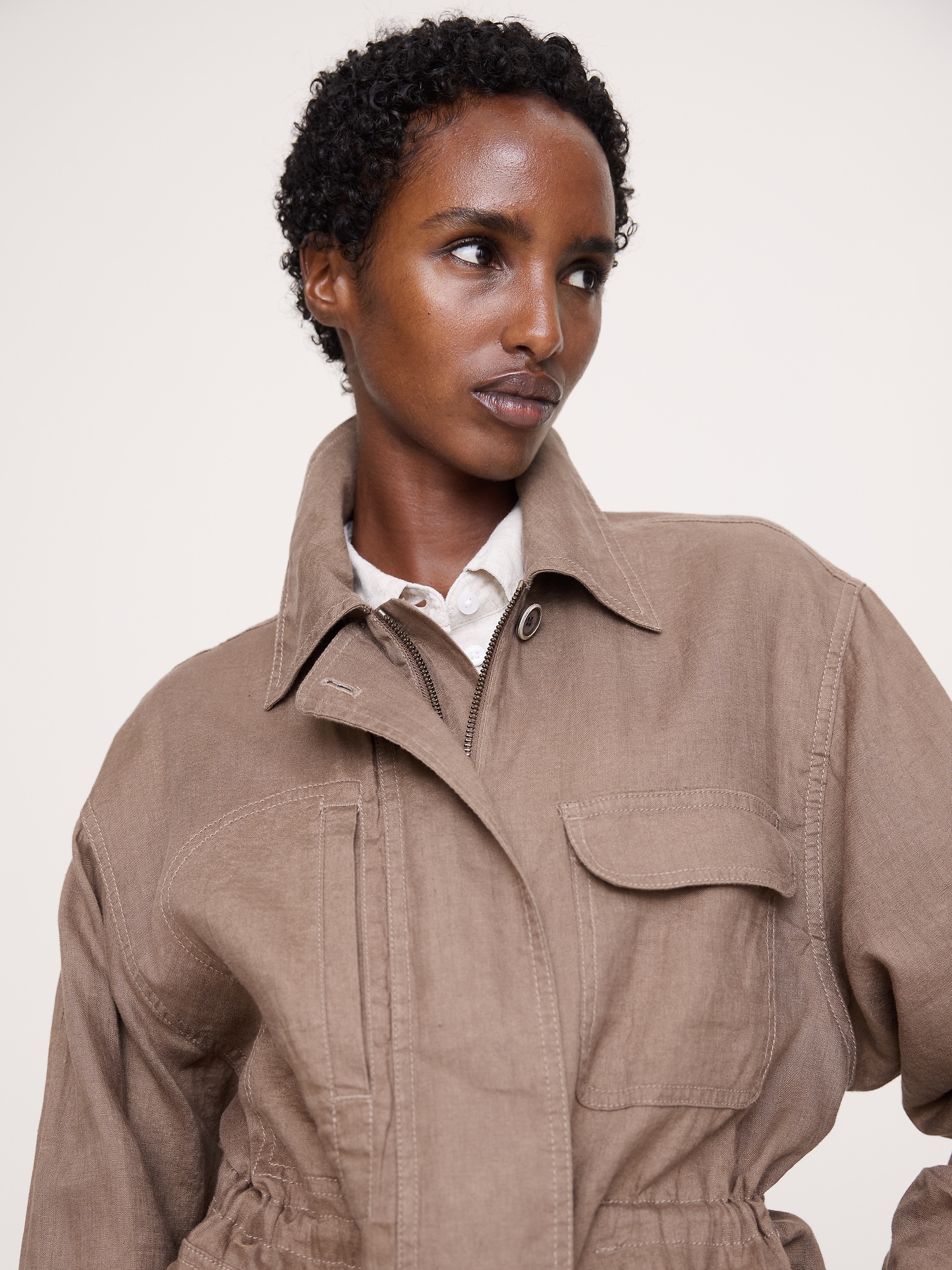 Image number 7 showing, Linen Chore Coat