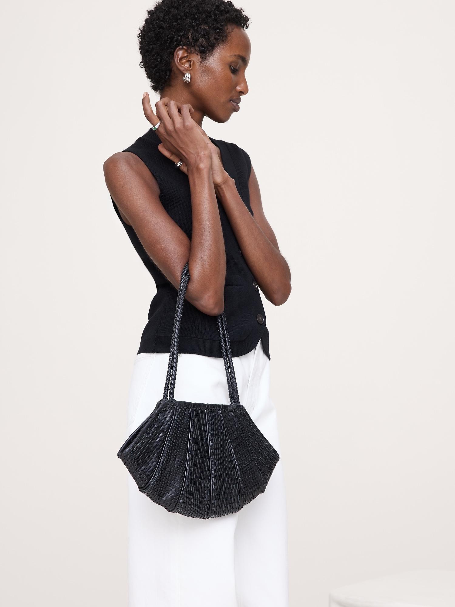 Image number 2 showing, Venera Woven Leather Bag by Bembien