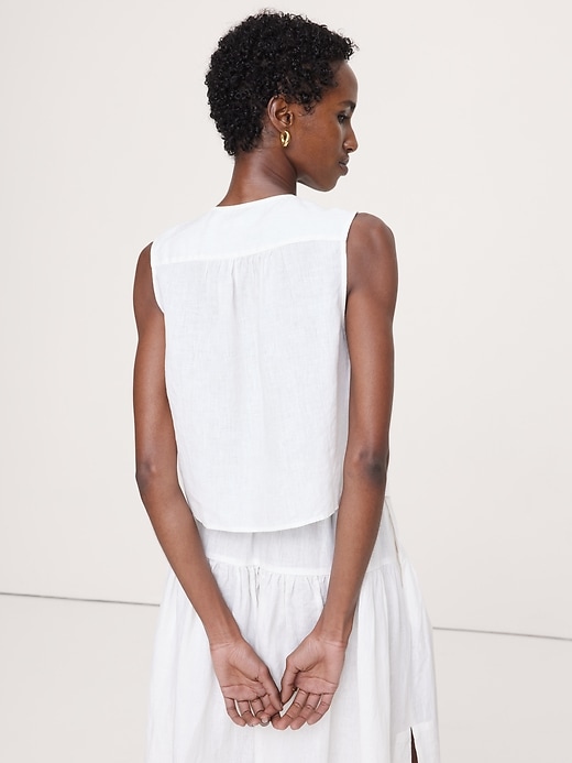 Linen Double-Tie Tank | Banana Republic