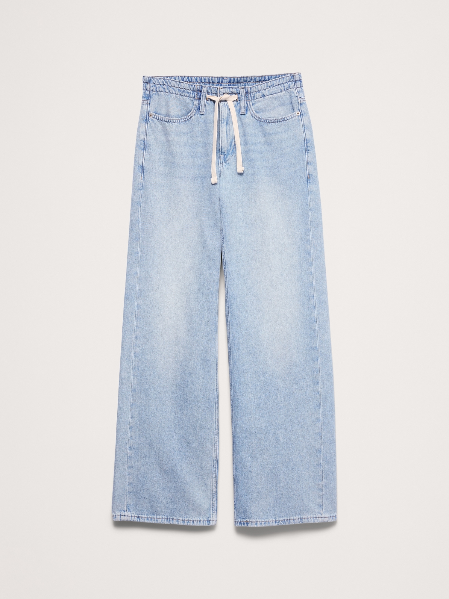 Image number 5 showing, Mid-Rise Wide-Leg Drawstring Jean