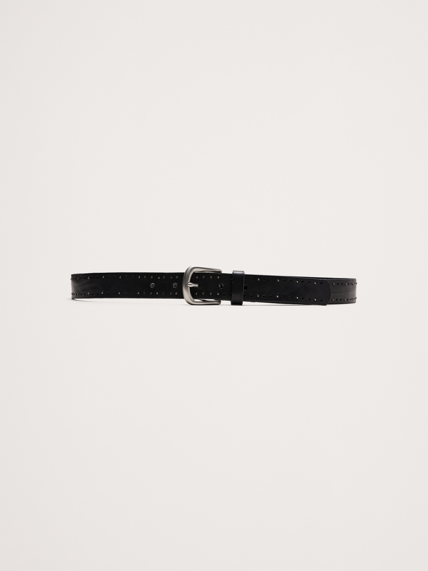 Мужской ремень Banana Republic Perforated Leather Belt, цвет: Чёрный