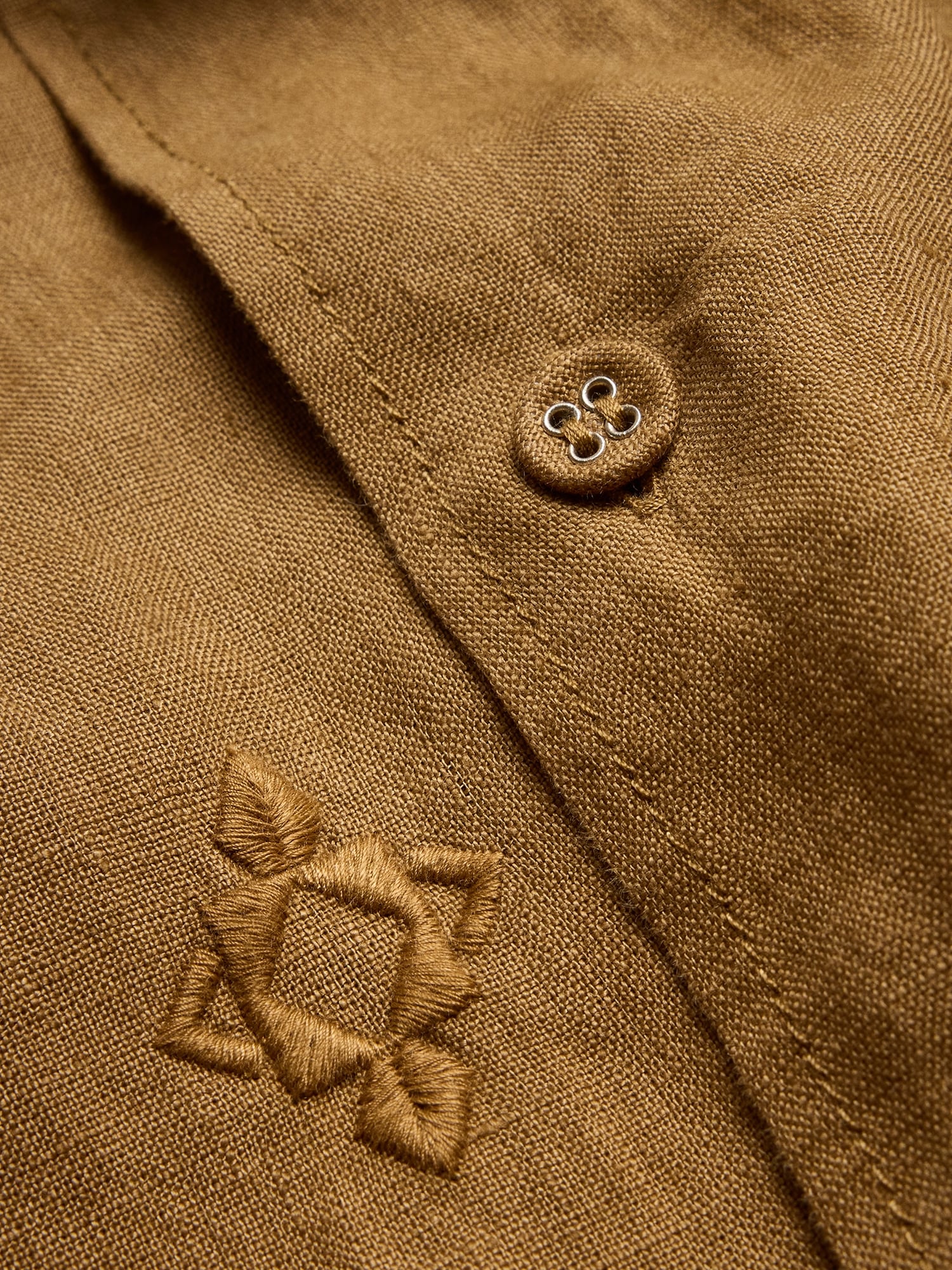 Image number 7 showing, Relaxed-Fit Embroidered Linen Long-Sleeve Resort Shirt