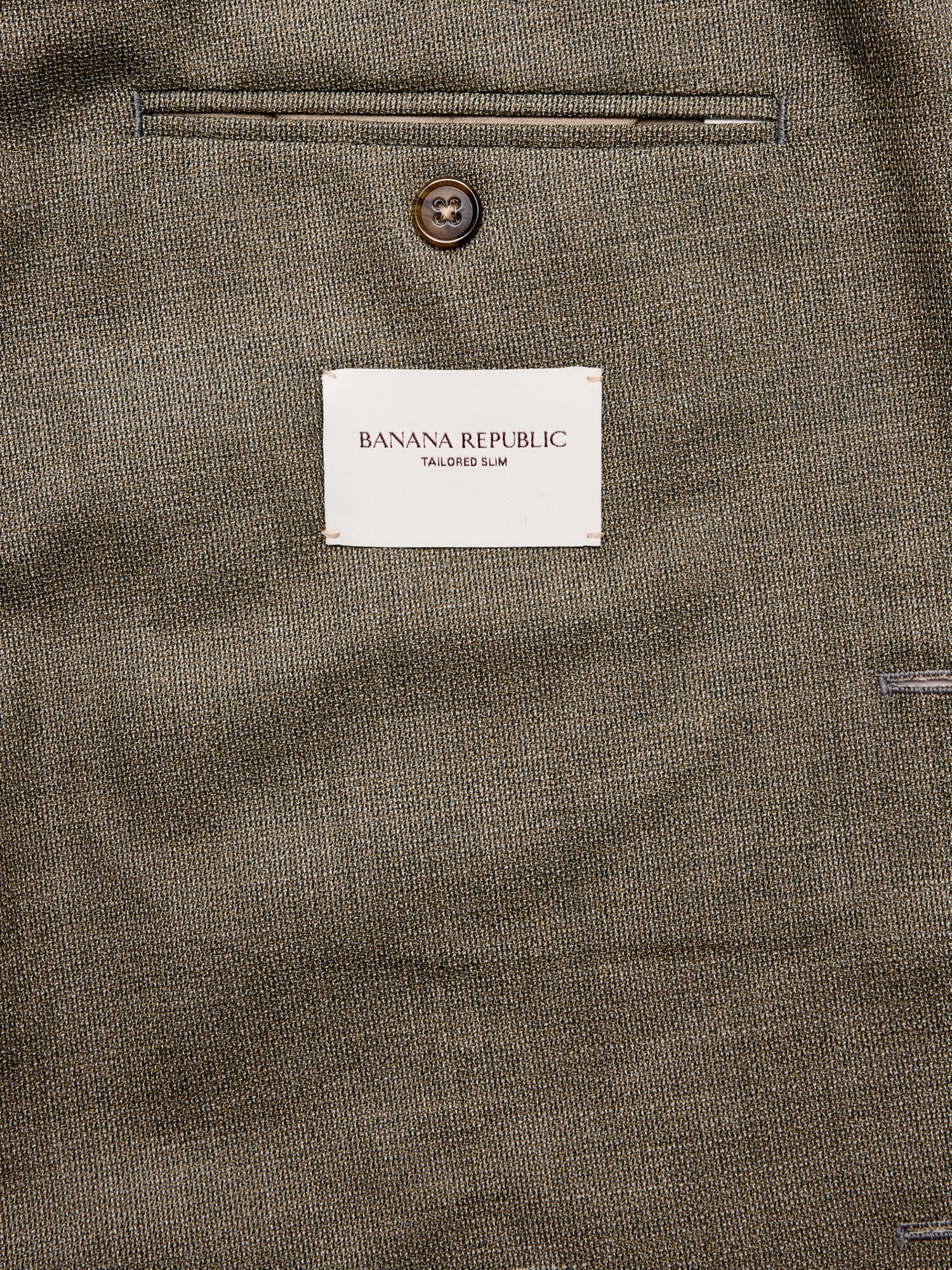 Мужской пиджак Banana Republic Tailored Slim-Fit Italian Wool Ventile Suit, цвет: Зелёный — фото 6