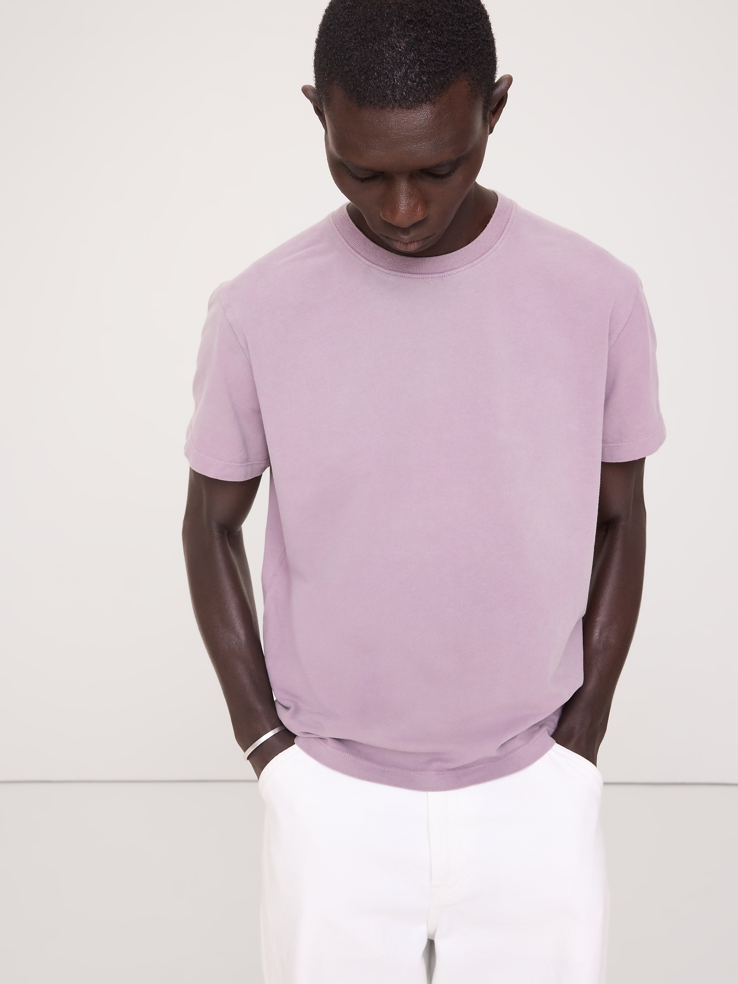 Image number 1 showing, Sueded Cotton Crew-Neck T-Shirt