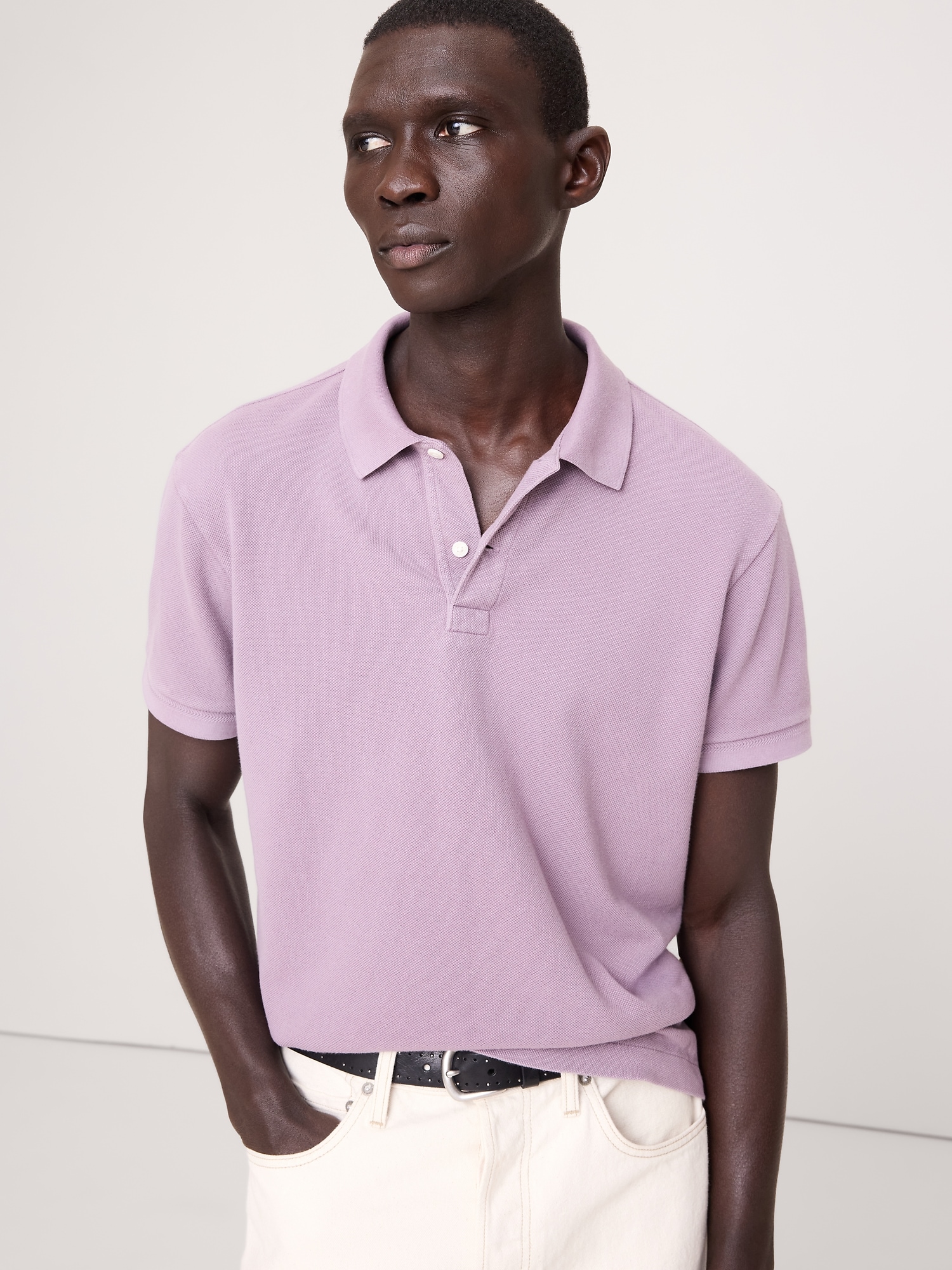 Image number 1 showing, Sueded Cotton Pique Polo
