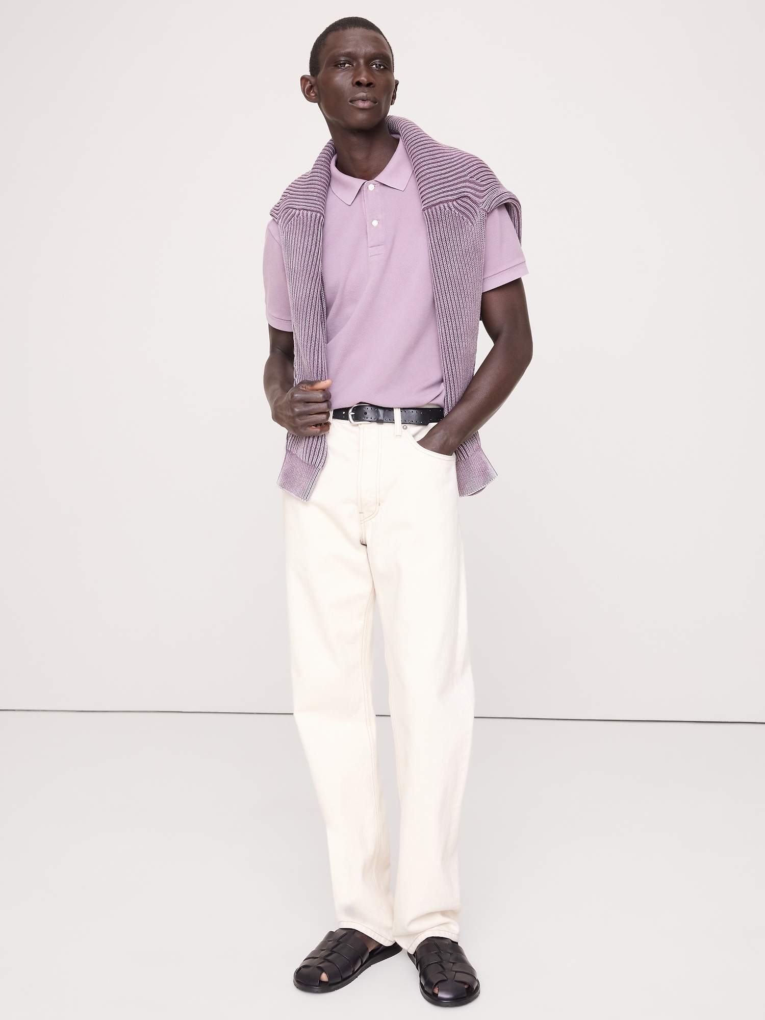 Image number 3 showing, Sueded Cotton Pique Polo