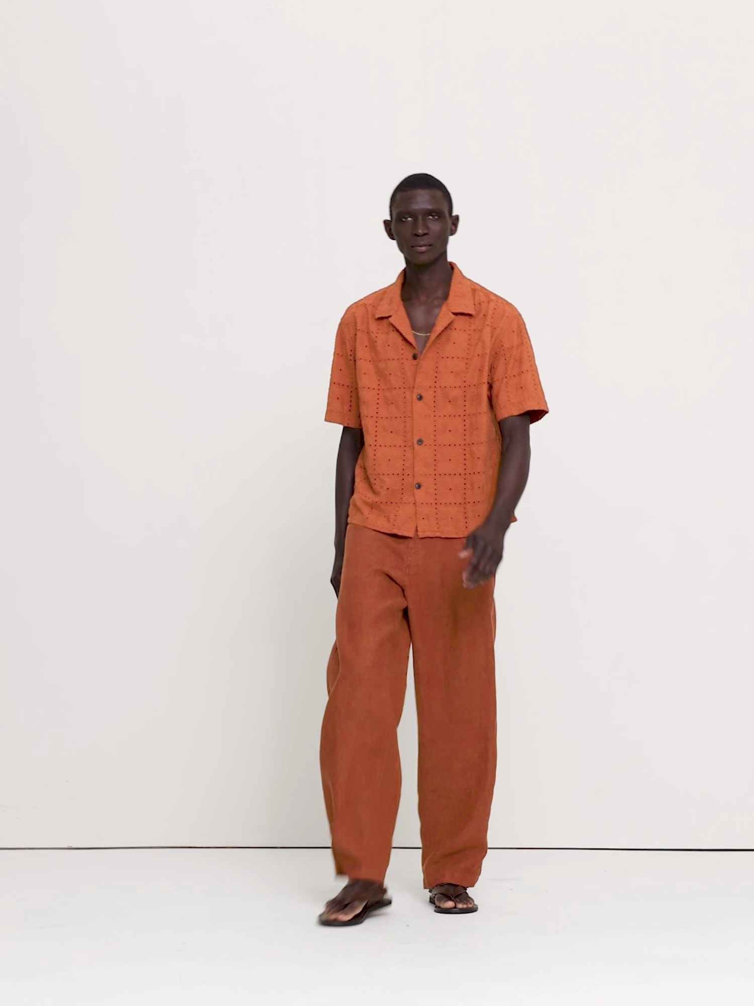 Relaxed-Fit Embroidered Cotton Eyelet Resort Shirt