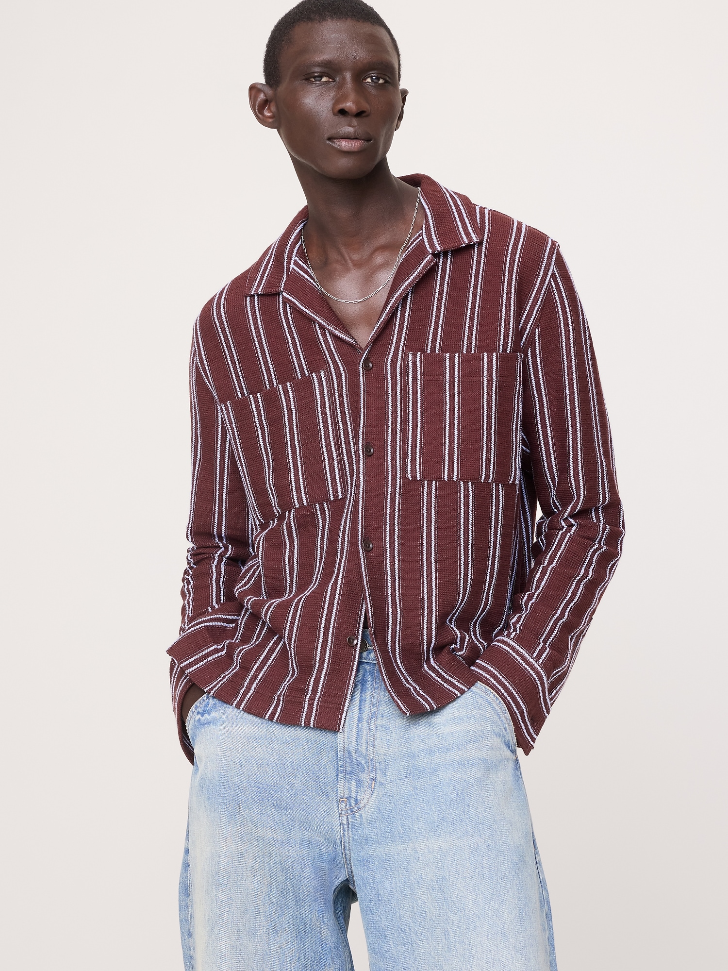 Image number 1 showing, Striped Knit Resort Shirt