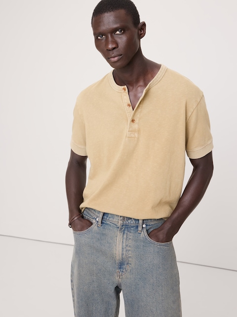 Heritage Cotton Slub Henley T-Shirt