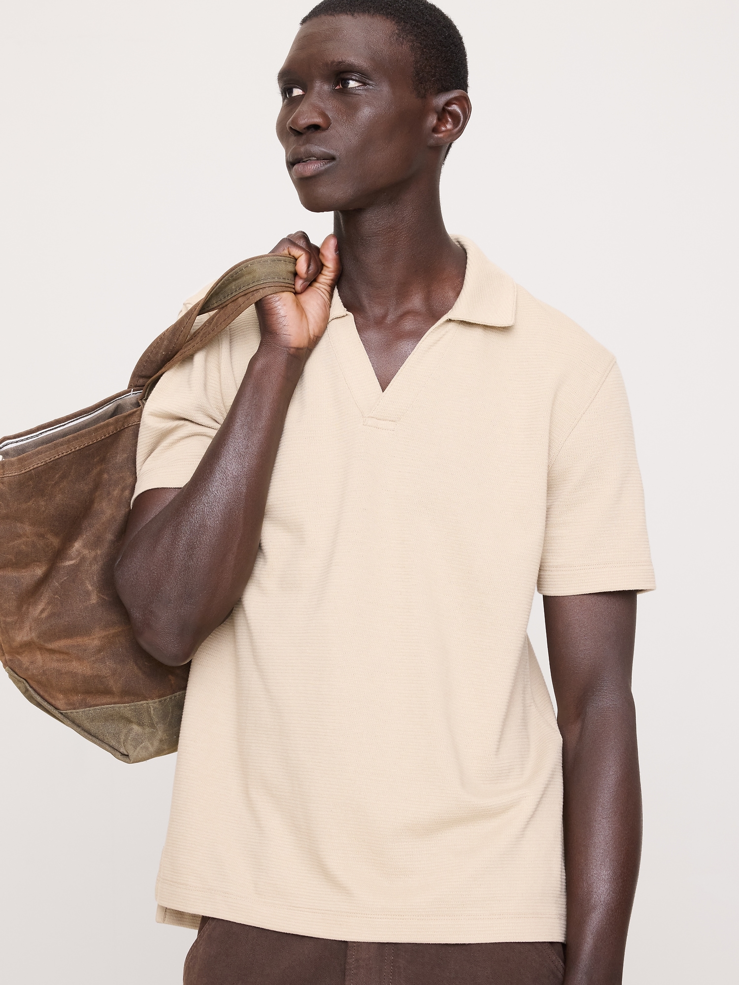Image number 1 showing, Mesh Johnny-Collar Polo