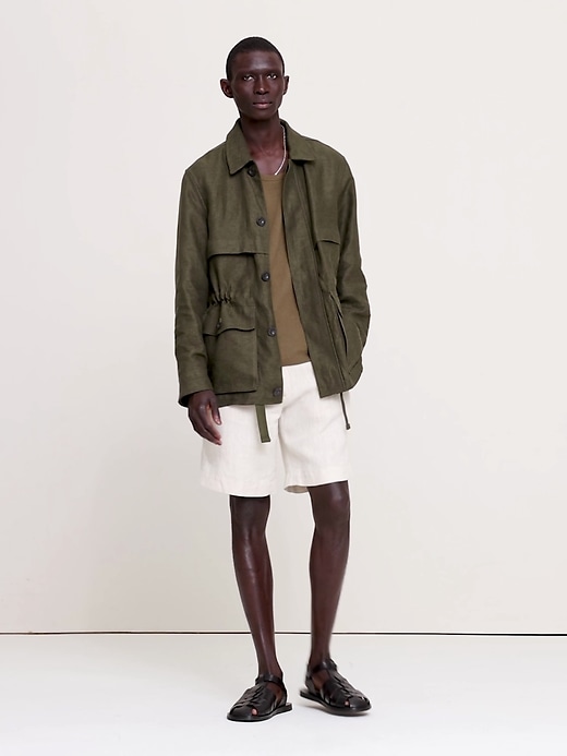 Linen Canvas Utility Jacket | Banana Republic
