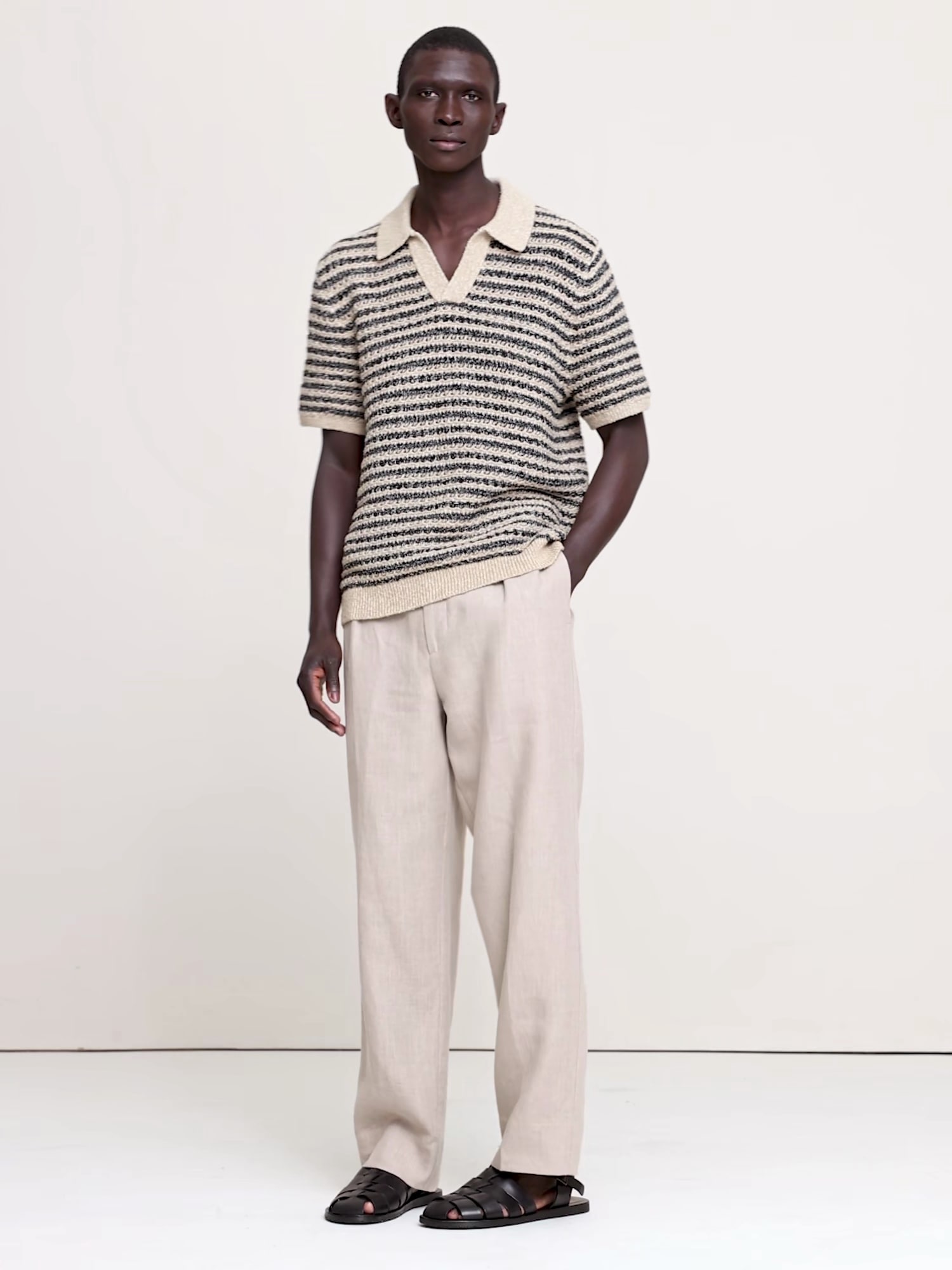 Textured Stripe Sweater Polo - thumbnail 5