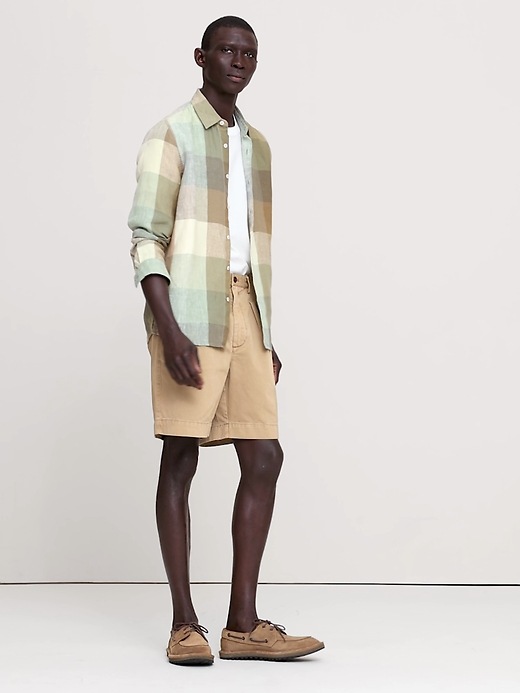 Archive Reissue Standard-Fit Plaid Linen Shirt | Banana Republic