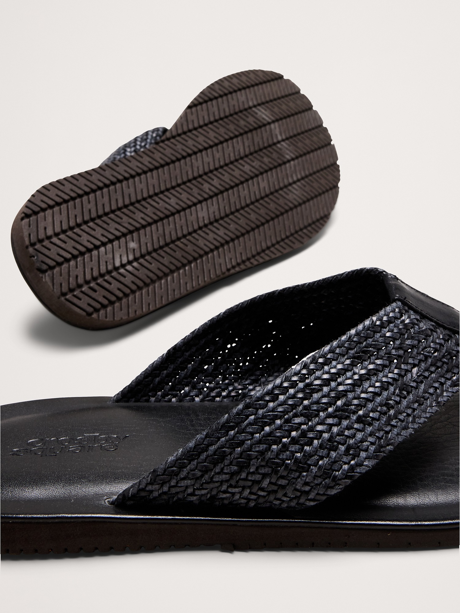 Мужские сандалии Banana Republic Woven Flip Flop Sandal, цвет: Чёрный — фото 6