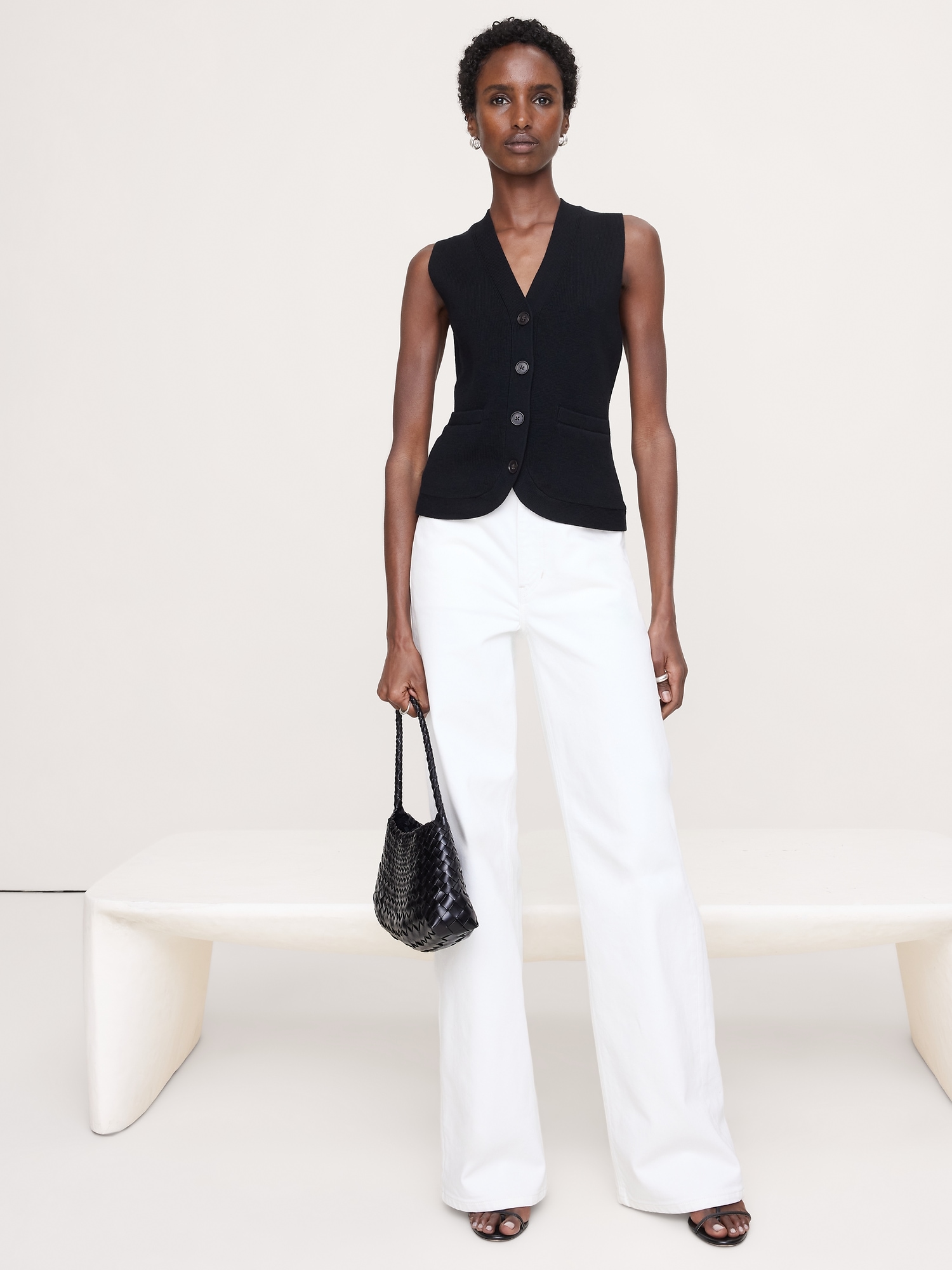 Image number 1 showing, Larkspur Cotton-Silk Sweater Vest