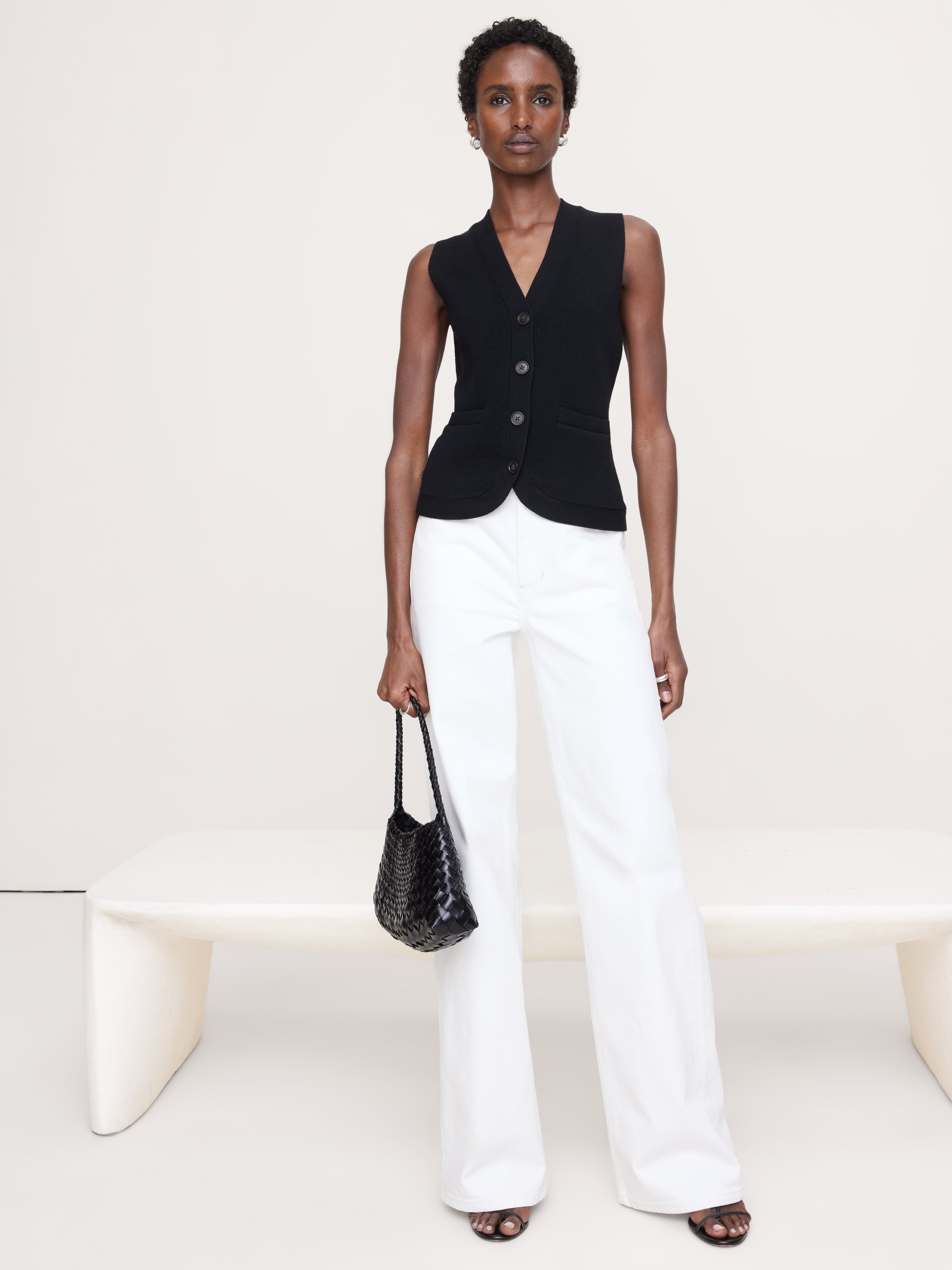 Larkspur Cotton-Silk Sweater Vest