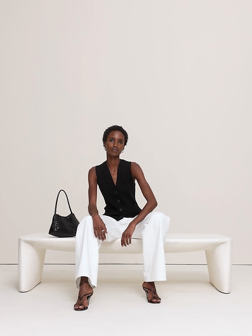 Larkspur Cotton-Silk Sweater Vest | Banana Republic