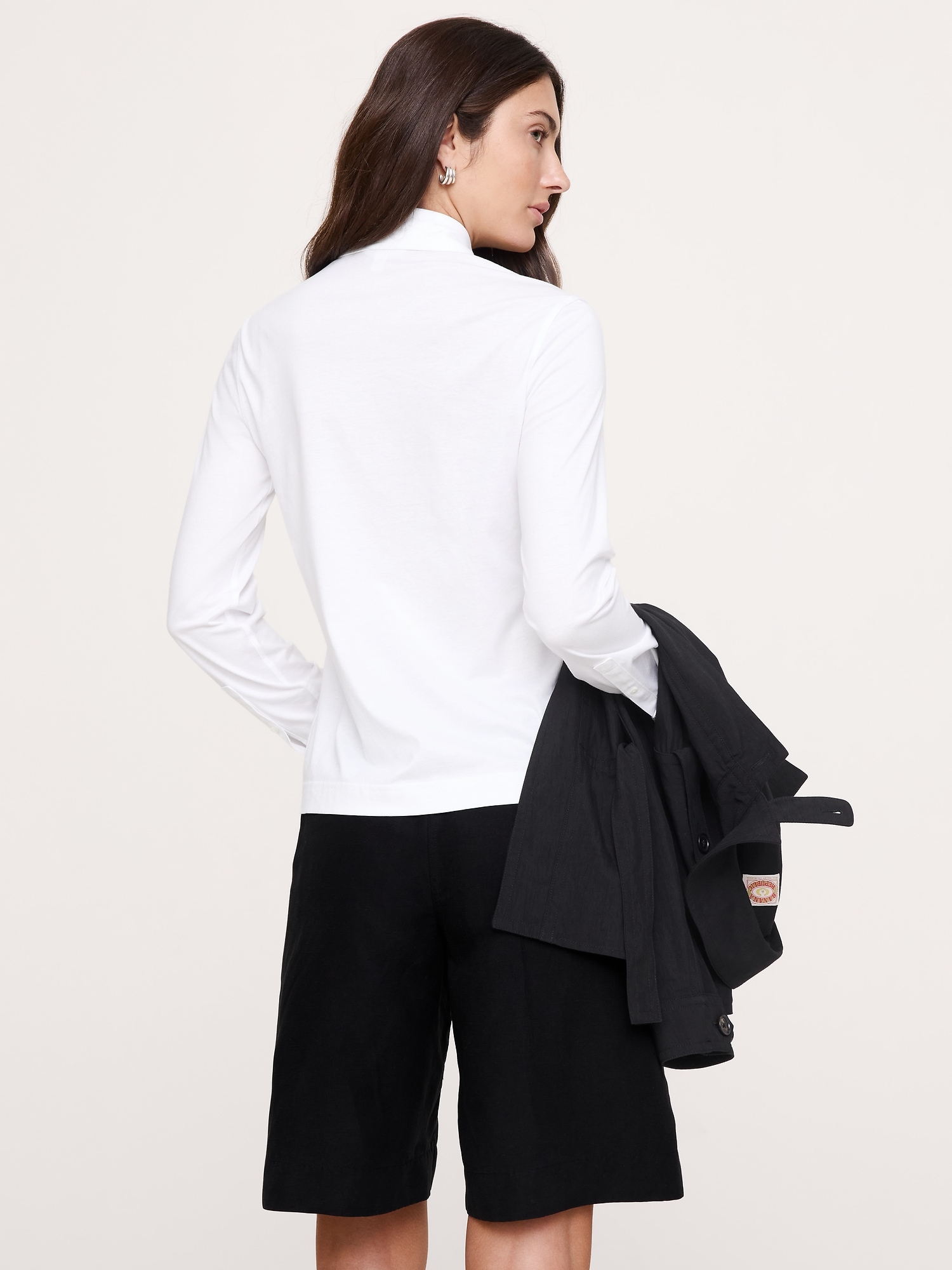 Image number 2 showing, Silky Cotton Long-Sleeve Button-Down Shirt