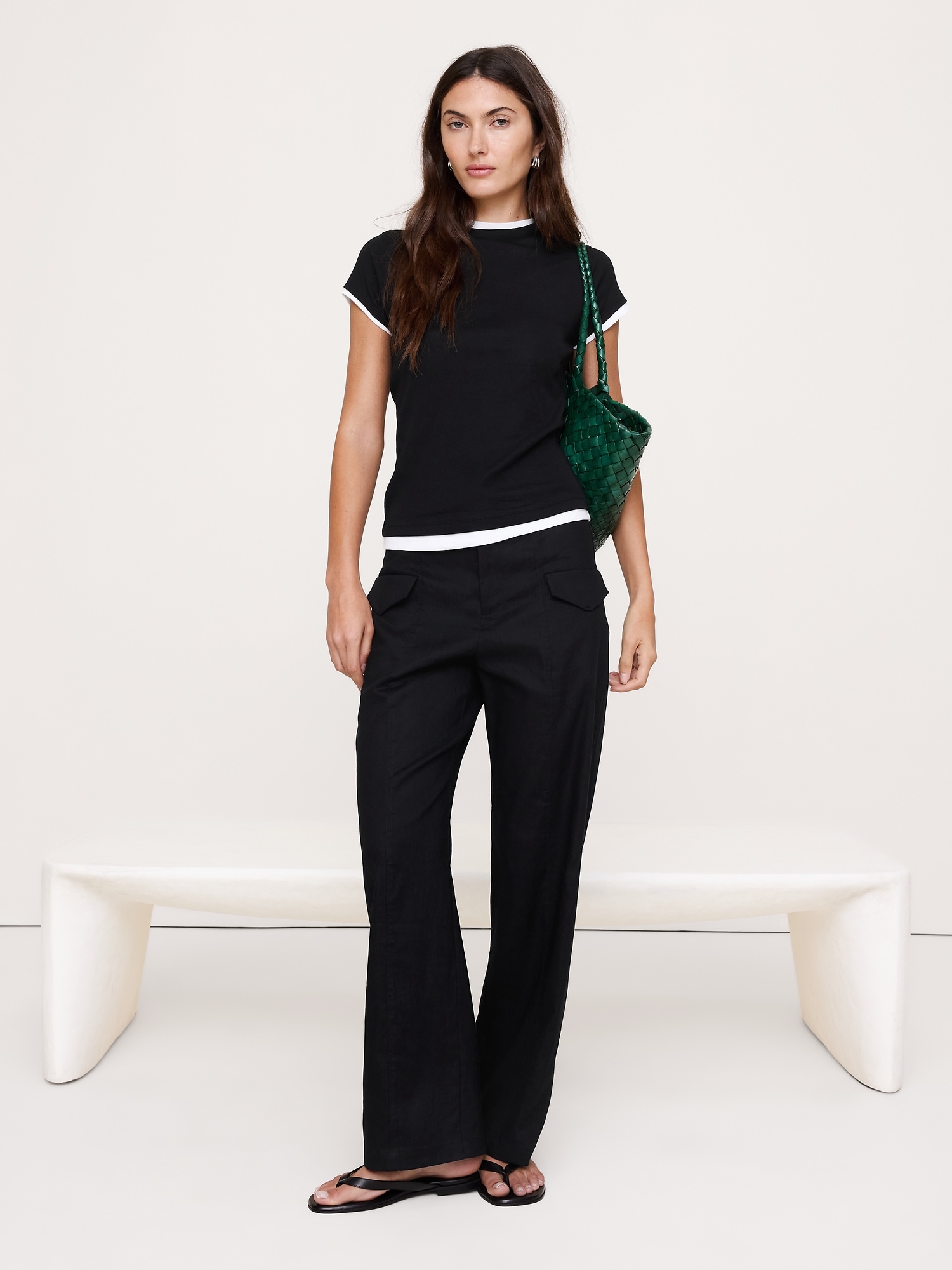 Image number 1 showing, Airy Cotton Layered T-Shirt