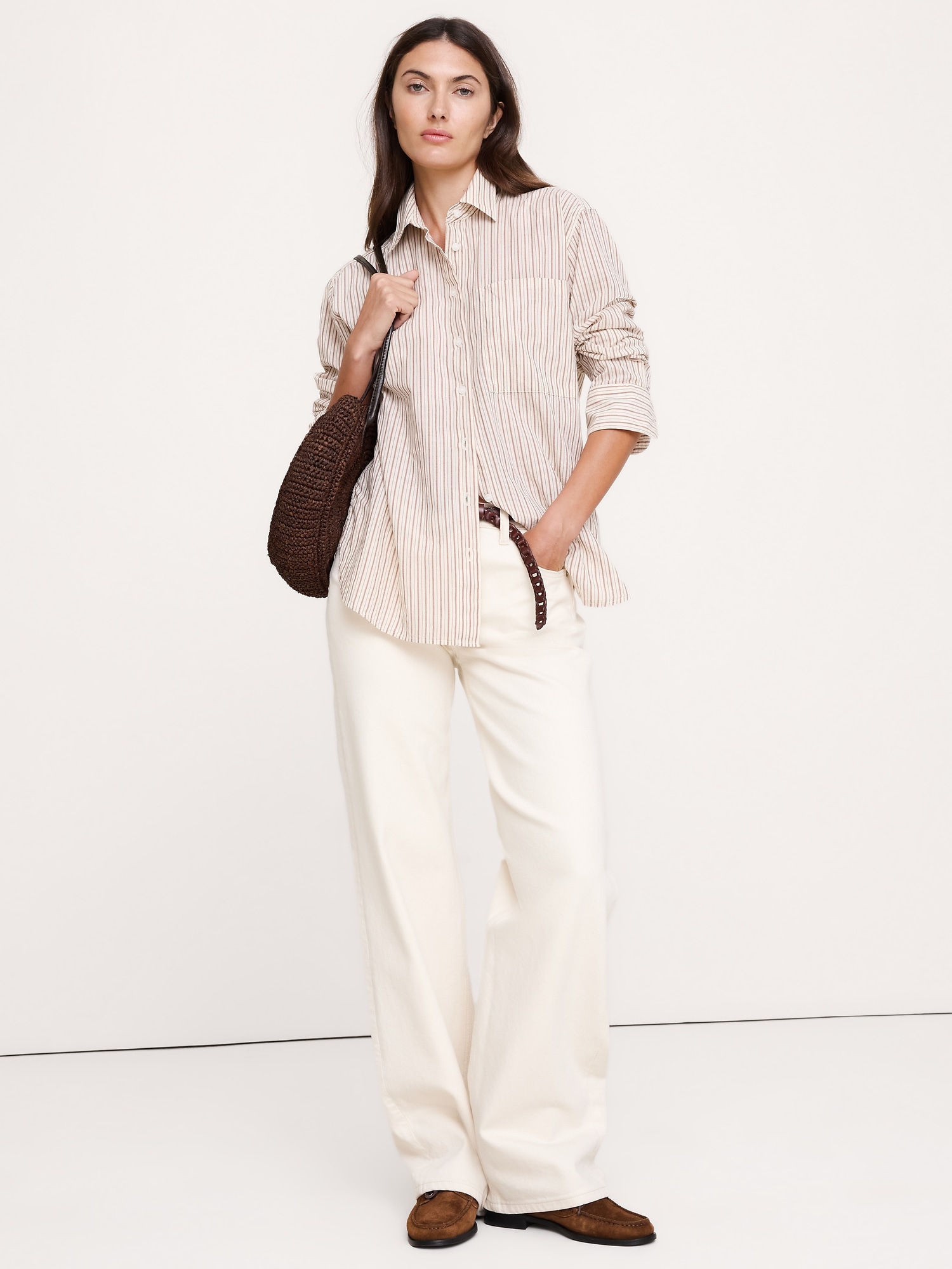 Image number 1 showing, The Oversized Shirt in Cotton Poplin