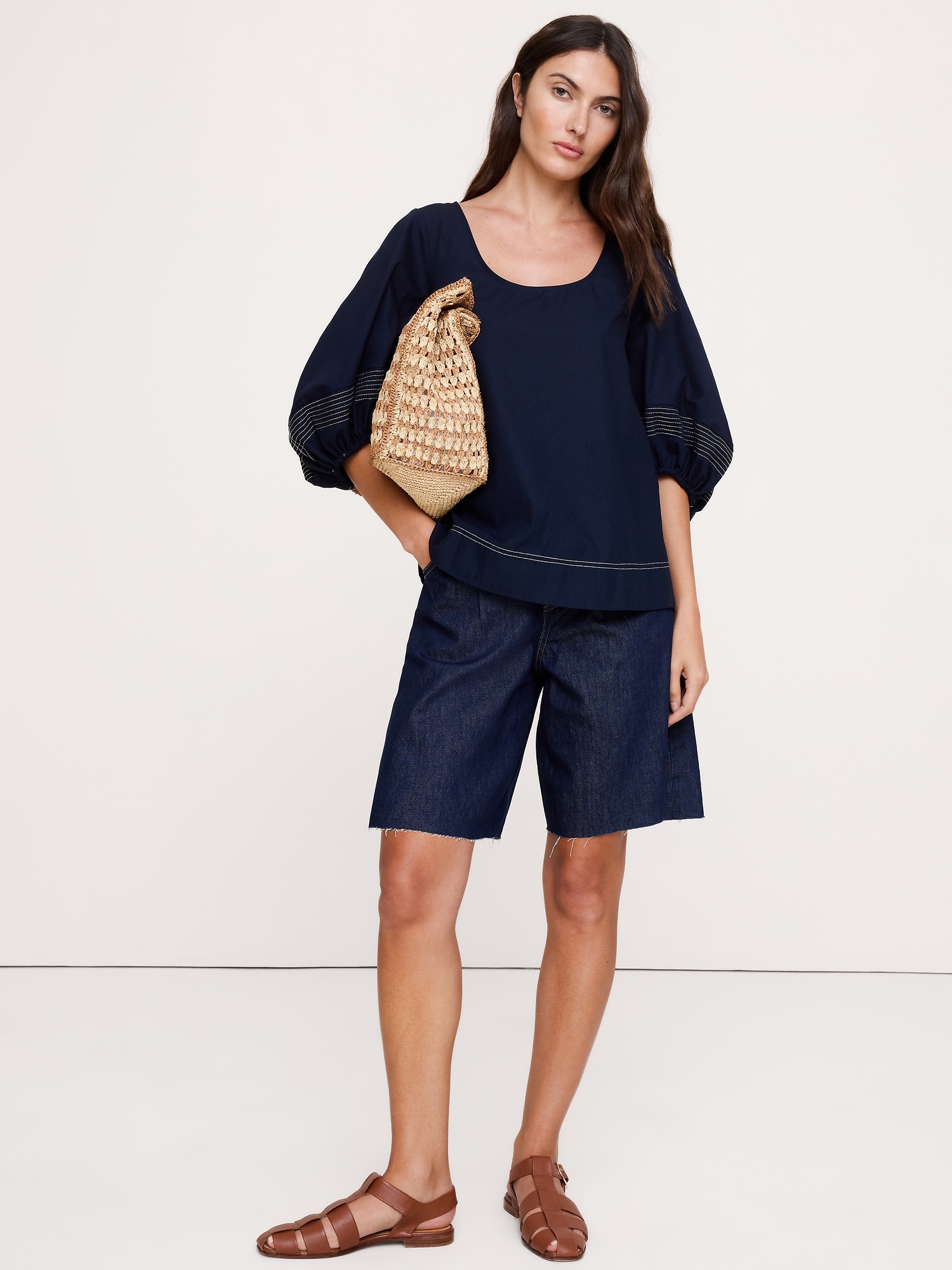 Image number 1 showing, Cotton Scoop-Back Top