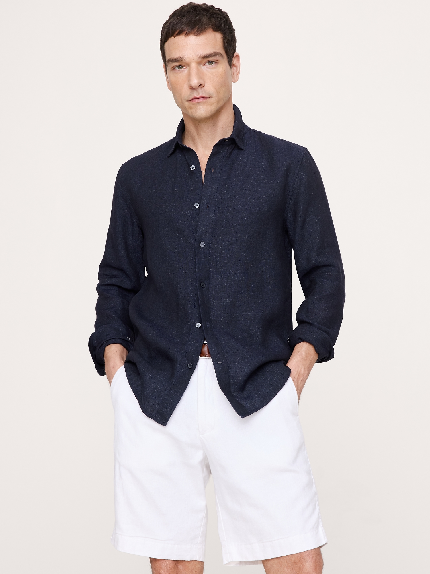 Slim-Fit Linen Shirt