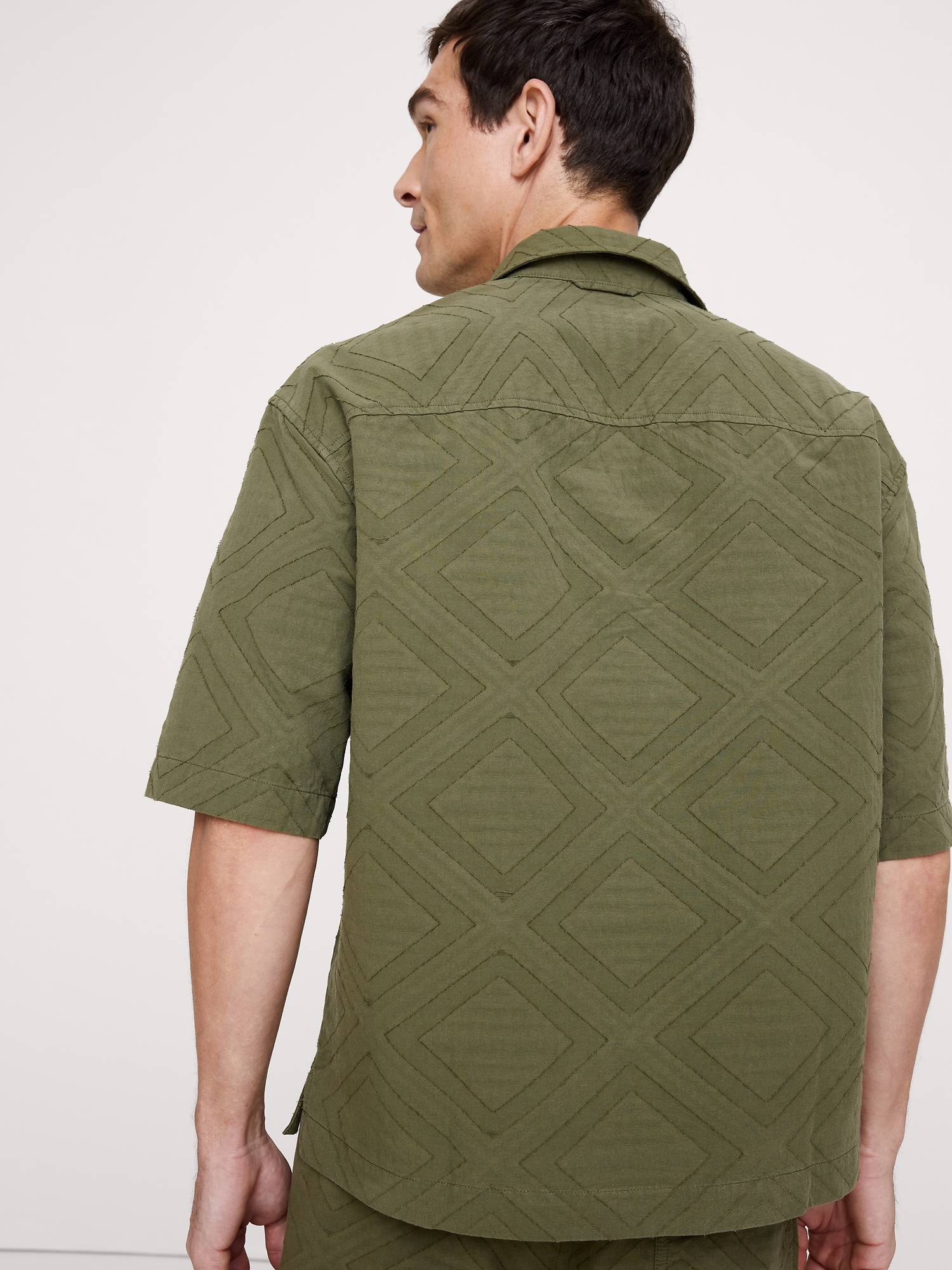 Image number 2 showing, Relaxed-Fit Cotton Jacquard Resort Shirt