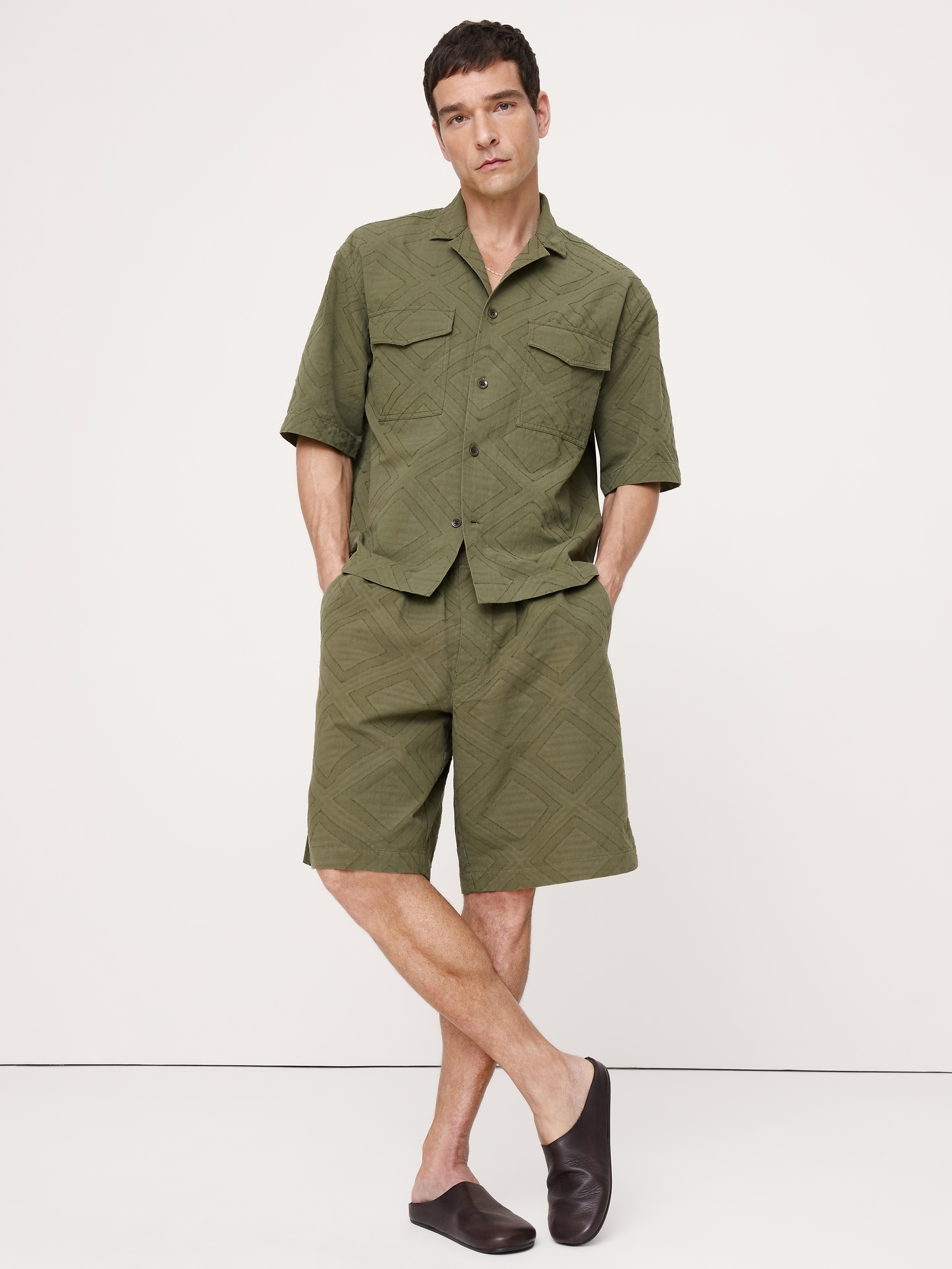 11" Cotton Jacquard Pull-On Short from Banana Republic - $90