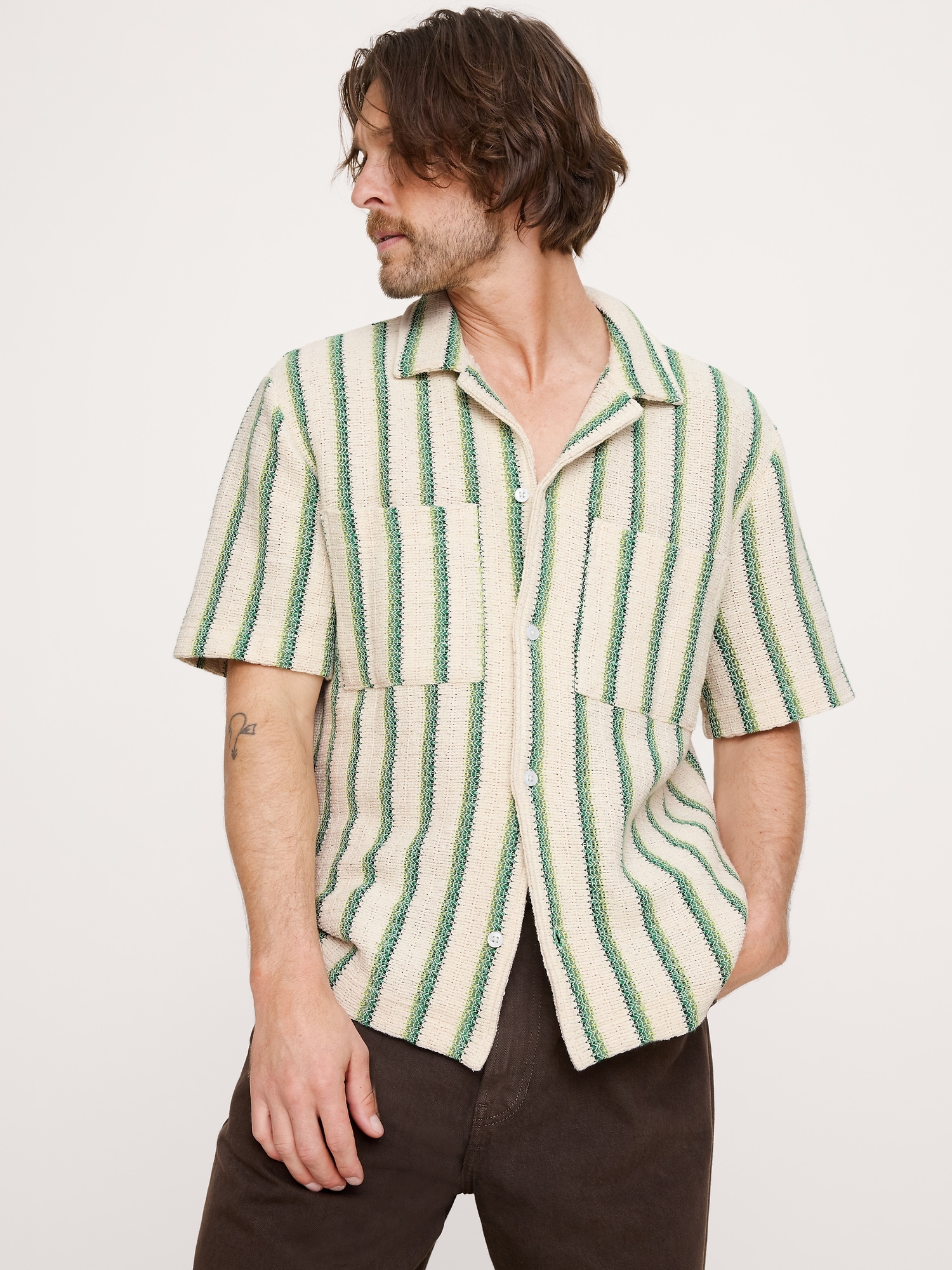 Image number 1 showing, Stripe Knit Resort Shirt
