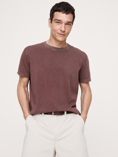 Heritage Cotton Slub Crew-Neck T-Shirt - Radicchio Burgundy